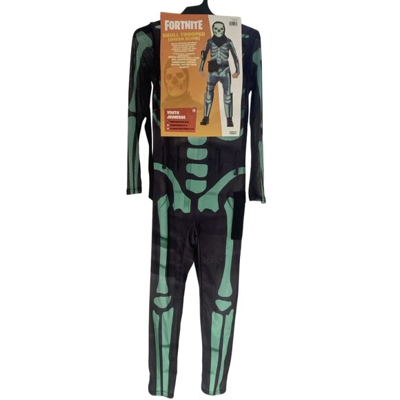 InSpirit Designs Kids' Fortnite Skull Trooper Green Halloween Costume M - Picture 2 of 10